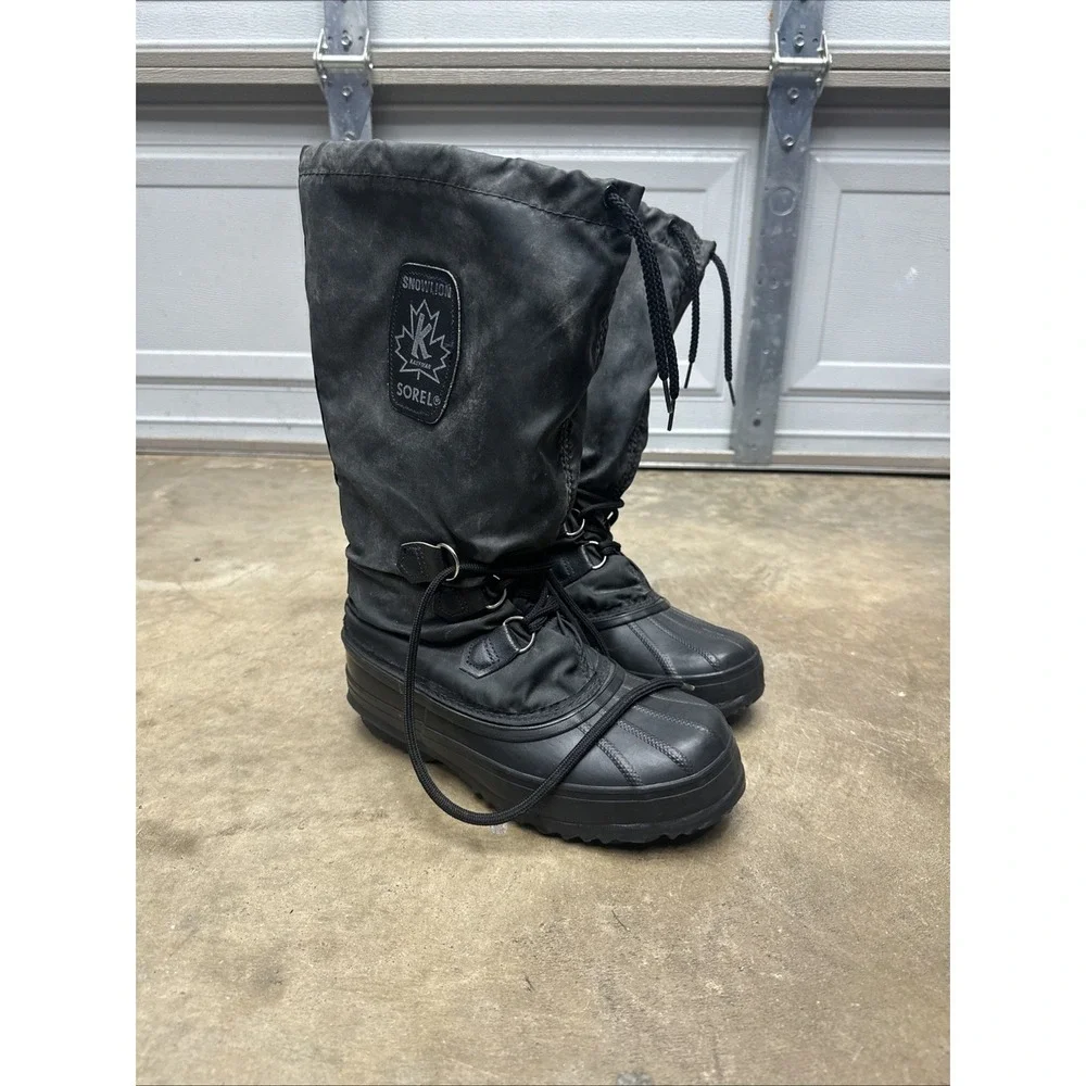 SOREL Snow Lion Kaufman Snow Boots Insulated Black Men's 6